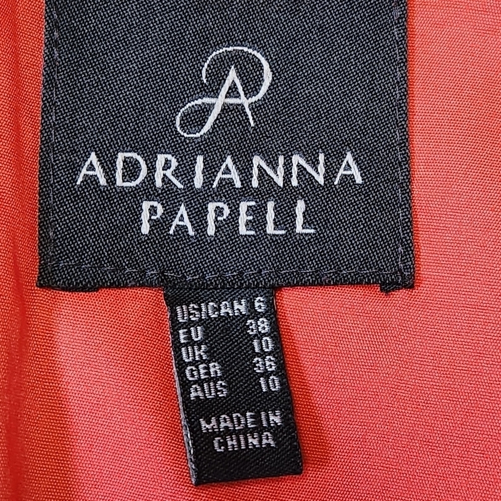 Sleeveless Dress Elegant Pastel Pinks Whites orange and Neutrals ADIANNA PAPELL - Picture 13 of 14
